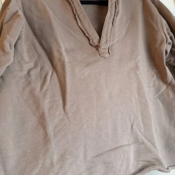 Frank & Eileen  Patrick Popover Henley Fleece In Toasted Sz S - Picture 2 of 6
